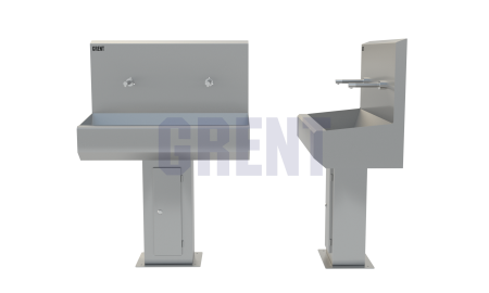 Умывальник 2-секционный на стойке GRENT-S-02